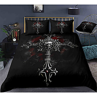 Easter Cross 3-Piece Duvet Cover Set Hotel Bedding Sets Comforter Cover with Soft Lightweight Microfiber,  Include 1 Duvet Cover,  2 Pillowcases for Double/Queen/King(1 Pillowcase for Twin/Single) miniinthebox