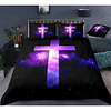Easter Cross 3-Piece Duvet Cover Set Hotel Bedding Sets Comforter Cover with Soft Lightweight Microfiber,  Include 1 Duvet Cover,  2 Pillowcases for Double/Queen/King(1 Pillowcase for Twin/Single) miniinthebox