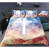 Easter Cross 3-Piece Duvet Cover Set Hotel Bedding Sets Comforter Cover with Soft Lightweight Microfiber,  Include 1 Duvet Cover,  2 Pillowcases for Double/Queen/King(1 Pillowcase for Twin/Single) miniinthebox