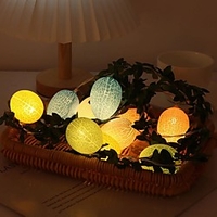 Easter Eggs Fairy String Lights 2m 6.56ft 10LEDs Easter Lights Decorations LED Simulation Rattan Battery Garland Light Holiday Wedding Party Indoor Decoration miniinthebox