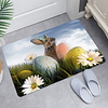 Easter Gray Rabbit Egg Digital Printing Floor Mat Modern Bath Mats Nonwoven / Memory Foam Novelty Bathroom