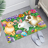 Easter Oil Painting Bunny Egg Digital Printing Floor Mat Modern Bath Mats Nonwoven / Memory Foam Novelty Bathroom