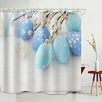 Easter Simple Egg Digital Printing Shower Curtain Shower Curtains Hooks Modern Polyester New Design