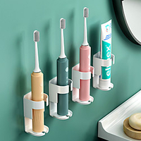Easy to Install Toothbrush Holder 1 pcs Bathroom Storage Organizer Black White miniinthebox