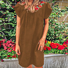 ebay amazon europe and the united states cross-border hot style 2021 summer new round neck short-sleeved embroidery flower dress women