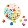 Educational Toy Wooden Clock Toy Time Teaching Clock Shape Sorter Toy Clock compatible Wooden Legoing Education Toy Gift / Kid