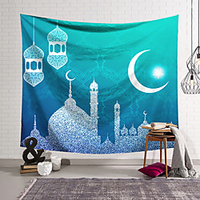 Eid Mubarak Islamic Muslim Ramadan Wall Tapestry Art Decor Blanket Curtain Hanging Home Bedroom Living Room Decoration Polyester