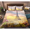 Eiffel Tower 3-Piece Duvet Cover Set Hotel Bedding Sets Comforter Cover with Soft Lightweight Microfiber,  Include 1 Duvet Cover,  2 Pillowcases for Double/Queen/King(1 Pillowcase for Twin/Single) miniinthebox