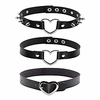 eigso women men goth punk collar vintage choker buckle pu leather necklace with rivet adjustable