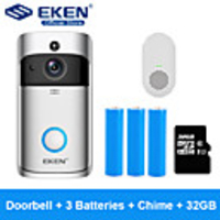 EKEN V5 Smart WiFi Video Doorbell With 318650 Battery And 1Chime And 32GB TF card