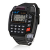 EL Back Light Remote Control Calculator Wrist Watch - Black