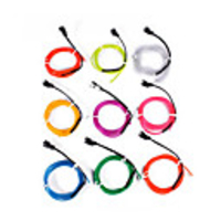 El Wire Neon Light with Battery Inverter(1m, Multicolor, 9pcs)