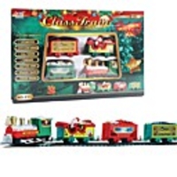 Electric Rail Toy Christmas train creative Puzzle Santa Claus Lounge with Rail Car Birthday Christmas Gifts for Child
