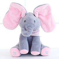Electric Toys Stuffed Animal Plush Toy Elephant Gift Singing Interactive Flapping Ears PP Plush Imaginative Play,  Stocking,  Great Birthday Gifts Party Favor Supplies Boys and Girls Kid