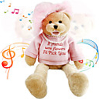 Electric Toys Stuffed Animal Plush Toy Princess Teddy Bear Gift Singing Shaking Head Interactive PP Plush Imaginative Play,  Stocking,  Great Birthday Gifts Party Favor Supplies Boys and Girls Kid