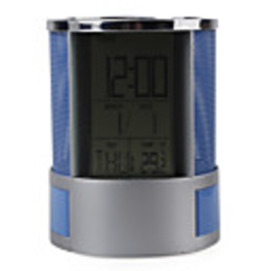 Electronic Gift Multifunctional Penholder Calendar With Colorful Light