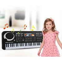 Electronic Keyboard Microphone Piano Works with iPad,  iPod touch,  and iPhone. Education Multi-Function 61 Key Plastics Unisex Boys