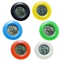 Electronic Temperature Humidity Meter With Round Embedded Cigar Wine Cabinet Digital Pet Reptile