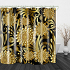 Elegant And Noble Golden Flowers Digital Print Waterproof Fabric Shower Curtain For Bathroom Home Decor Covered Bathtub Curtains Liner Includes With Hooks