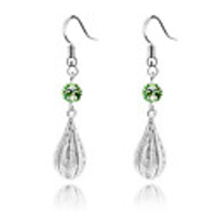 Elegant Crystal and Platinum Plated Alloy Earrings