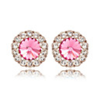 Elegant Design Crystal and Platinum Plated Alloy Earrings