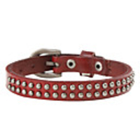 Elegant Double Row Rivet Leather Bracelet