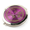 Elegant Double Side Round Folding Pocket Compact Stainless Makeup Mirror Purple