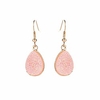 elegant fashion women water drop drusy dangle hook earrings unique party jewelry gift - pink