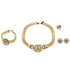 Elegant Flower Pattern Rhinestone Studded Jewelry Set