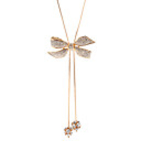 Elegant Full Rhinestone Bowknot Shape Necklace