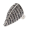 Elegant Leaf Shape Rhinestone Studded Ring