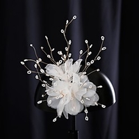 Elegant Retro Tulle / Net Headpiece with Flower 2pcs Wedding / Special Occasion Headpiece