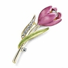 elegant tulip flower brooch pin crystal costume jewelry clothes accessories jewelry brooches for wedding