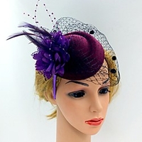 Elegant Vintage Inspired Feather / Polyester / Net Fascinators with Feather / Flower 1 Piece Special Occasion / Tea Party Headpiece miniinthebox