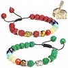 elephant chakra essential oil diffuser bracelets - green/burgundy lava rock stones - rhinestone elephant pendant - couples distance best friends bracelets - stress relief healing protection energy