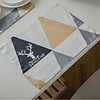 Elk Printing Double-layer Thickened Modern Geometric Fabric Meal Coaster Placemat 4pcs