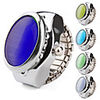 Elliptical Gem Case Metal Ring Watch