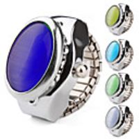 Elliptical Gem Case Metal Ring Watch