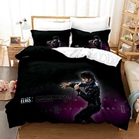 Elvis Presley 3-Piece Duvet Cover Set Hotel Bedding Sets Comforter Cover with Soft Lightweight Microfiber,  Include 1 Duvet Cover,  2 Pillowcases for Double/Queen/King(1 Pillowcase for Single)