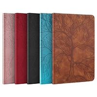 Embossed Tree Pattern Leather Case For Apple iPad Pro iPad Air 4/Air 3 /Air 2 iPad 8/7/6 iPad mini 4 iPad mini 1/2/3 Magnetic Flip Folio Stand Case Auto Wake Sleep with Card Slots Pencil Holder miniinthebox