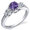 enchanting 0.50 carats amethyst ring in sterling silver size 7