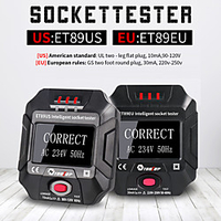 ET89 Smart Socket Tester Pro Voltage Test Socket Detector UK Plug Ground Zero Line Wire Guage Polarity Phase Check Indicator miniinthebox