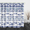 Ethnic blue Pattern Print Waterproof Fabric Shower Curtain for Bathroom Home Decor Covered Bathtub Curtains Liner Includes with Hooks
