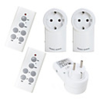 EU-2TX3RX Remote Control Outlet Light Switch Plug Socket Adaptor Set EU Power Mains Switch For Home Appliances 2 Remote 3 Socket