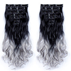 Eunice 22Inch 16 Clips in Hair Extensions Long Wavy Synthetic Clip In Hair Extensions Fake False Hair Pieces Ombre Hairpieces miniinthebox