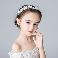 Euramerican Alloy Headpiece with Satin Flower / Pearls / Crystals 1pc Special Occasion / Party / Evening Headpiece