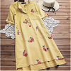 europe and the united states 2021 dress cross-border cotton and linen print mid-length women
