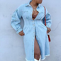 europe and the united states aliexpress amazon wish independent station waist long denim windbreaker jacket miniinthebox