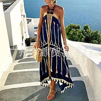 european and american cross-border foreign trade amazon independent station fashion printing halter sleeveless women