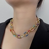 european and american cross-border jewelry geometric simple cold wind cross chain necklace women fashion hip hop oil dripping metal necklace miniinthebox